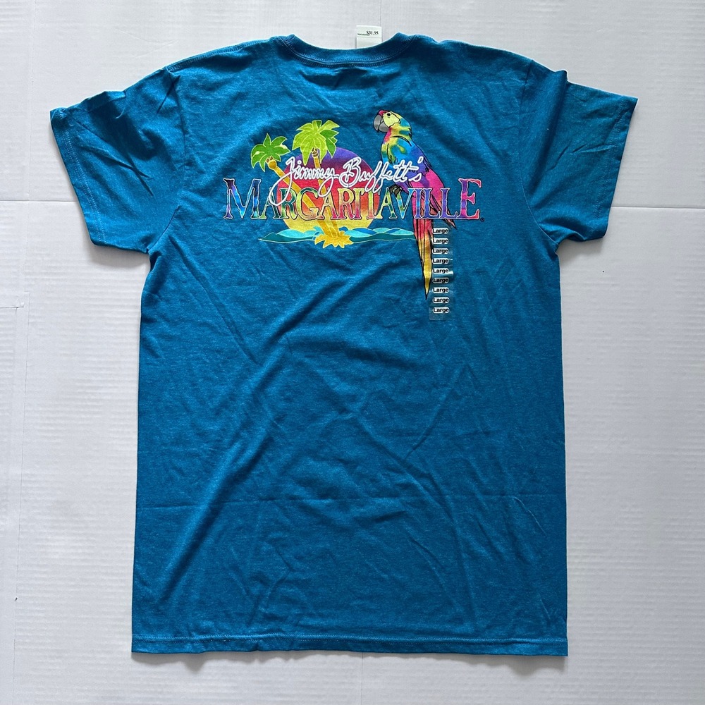 Margaritaville Atlanta Jimmy Buffett Parrot T-Shirt Mens Large Blue Heather NWT